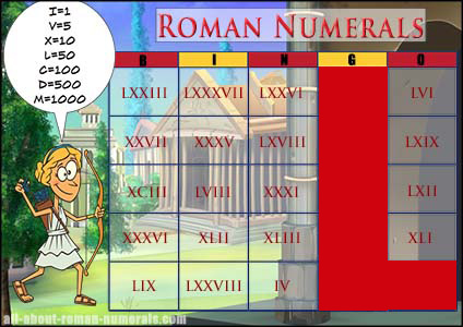 Roman Numerals Bingo